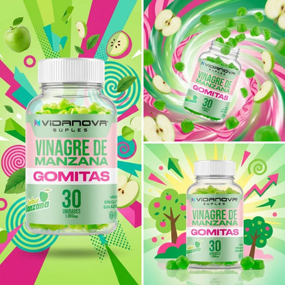 VERANO GOMITAS VINAGRE DE MANZANA 1000MG