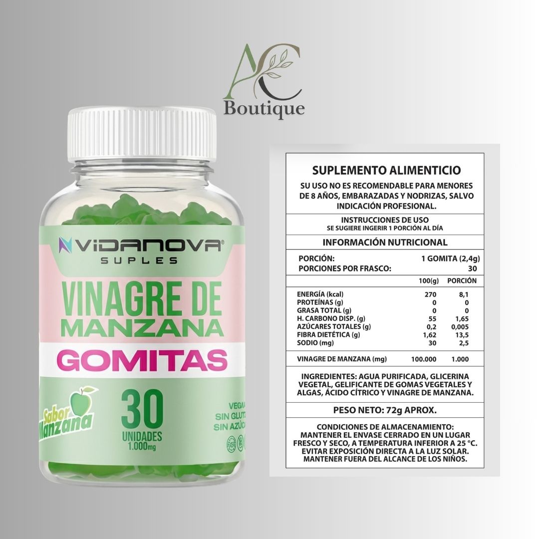 VERANO GOMITAS VINAGRE DE MANZANA 1000MG