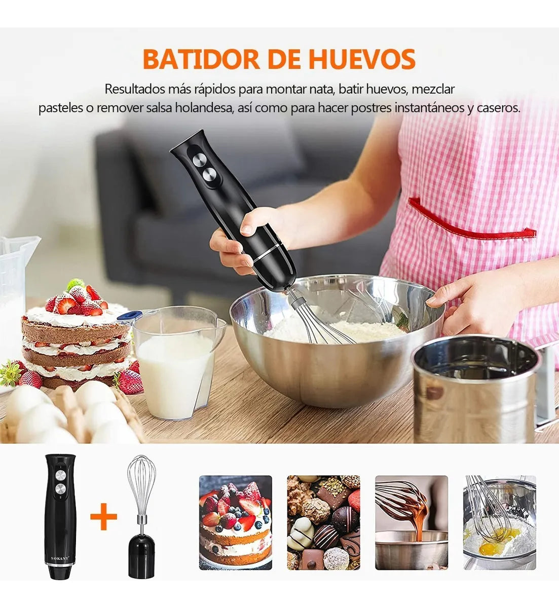 Mix Batidora Licuadora Picadora 4 en 1